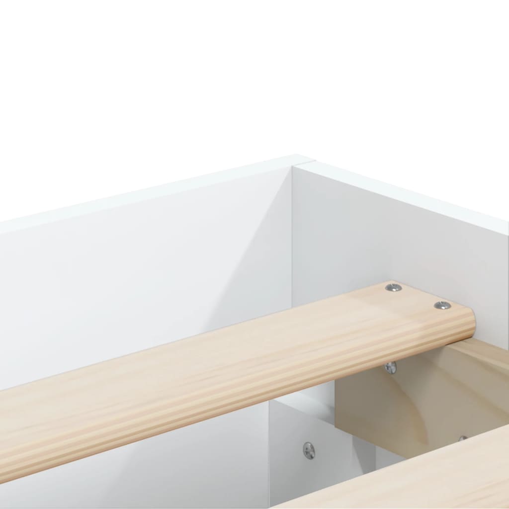 Giroletto con Cassetti Bianco 150x200 cm in Legno Multistrato | homemem39