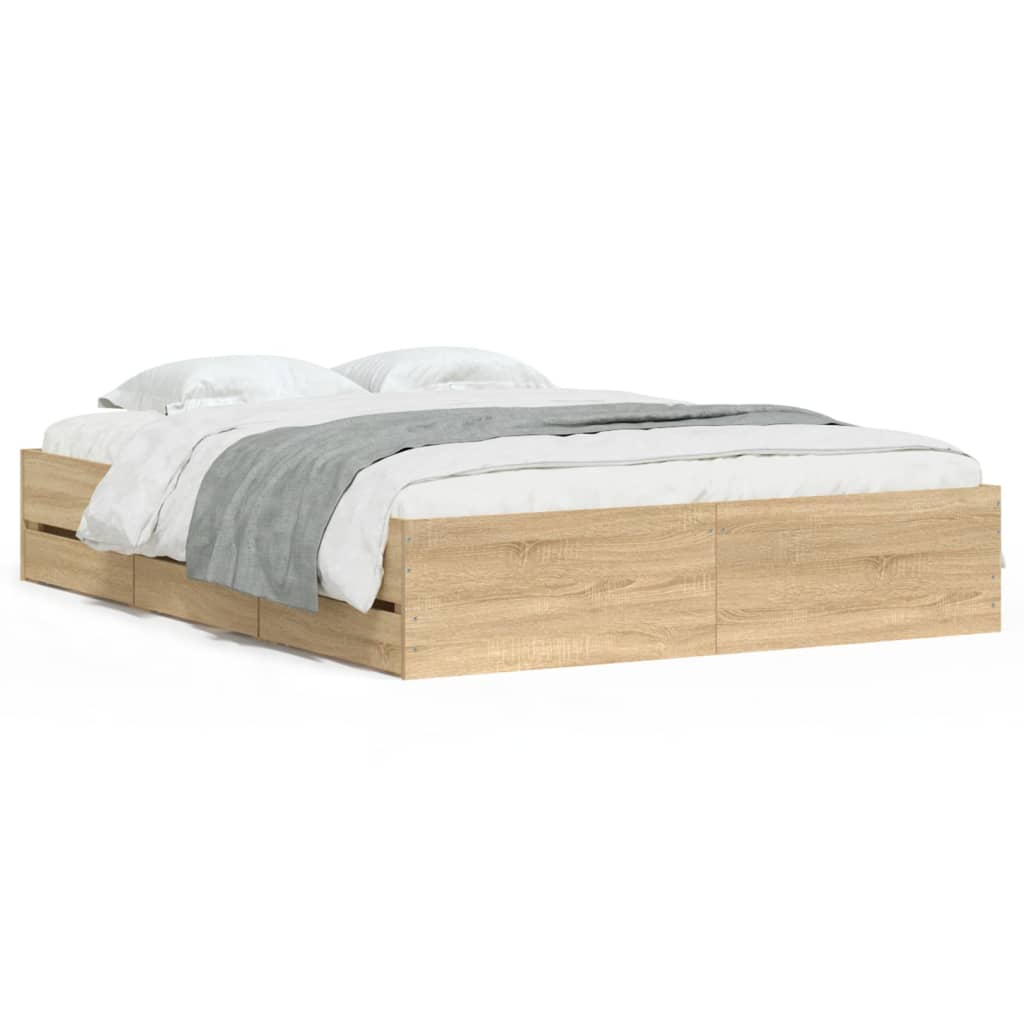Giroletto Cassetti Rovere Sonoma 150x200 cm Legno Multistrato | homemem39