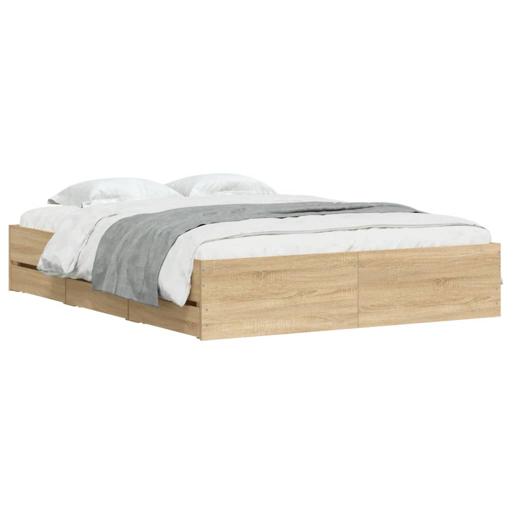 Giroletto Cassetti Rovere Sonoma 150x200 cm Legno Multistrato | homemem39
