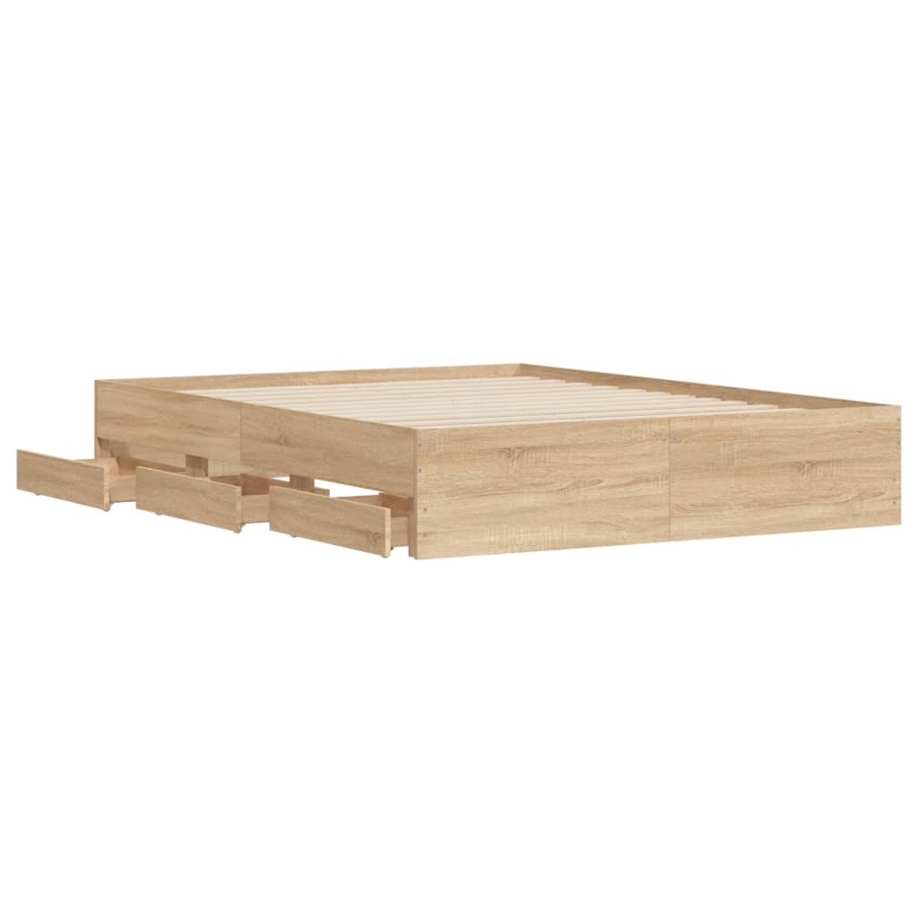 Giroletto Cassetti Rovere Sonoma 150x200 cm Legno Multistrato | homemem39