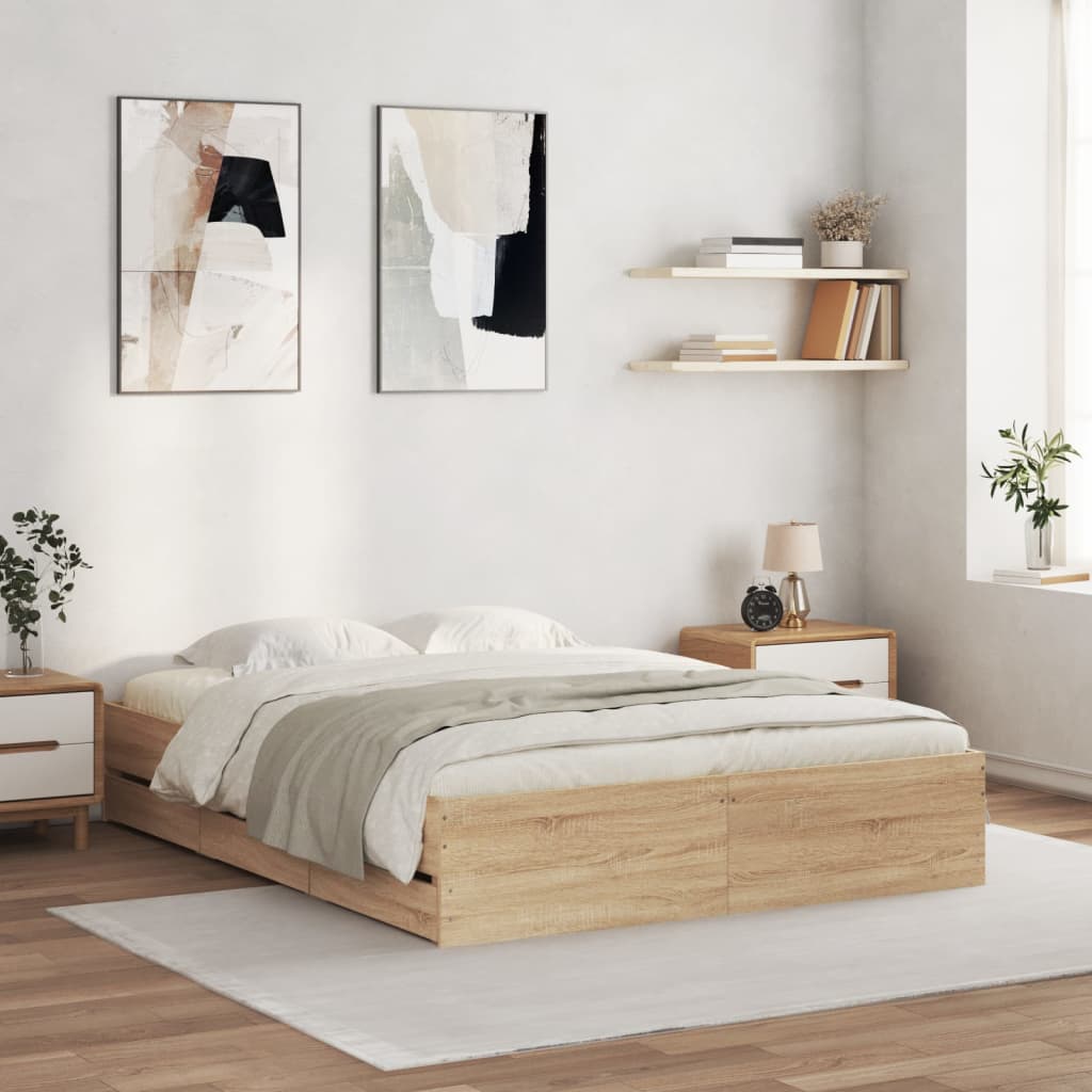 Giroletto Cassetti Rovere Sonoma 150x200 cm Legno Multistrato | homemem39