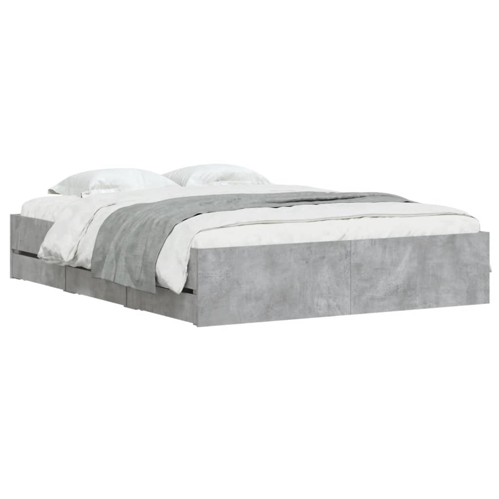 Giroletto Cassetti Grigio Cemento 150x200 cm Legno Multistrato | homemem39