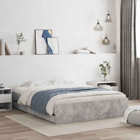 Giroletto Cassetti Grigio Cemento 150x200 cm Legno Multistrato | homemem39