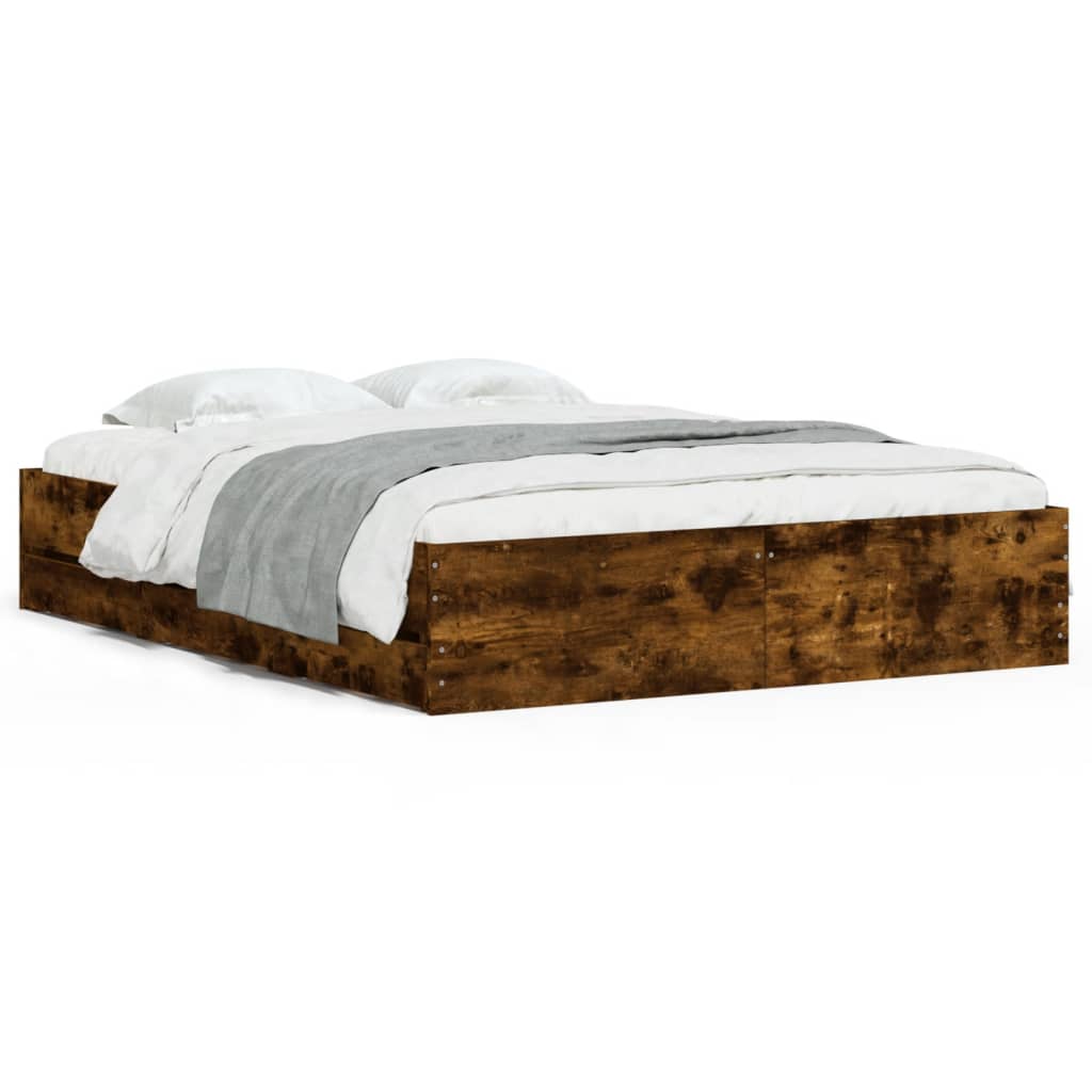Giroletto con Cassetti Rovere Fumo 150x200 cm Legno Multistrato | homemem39