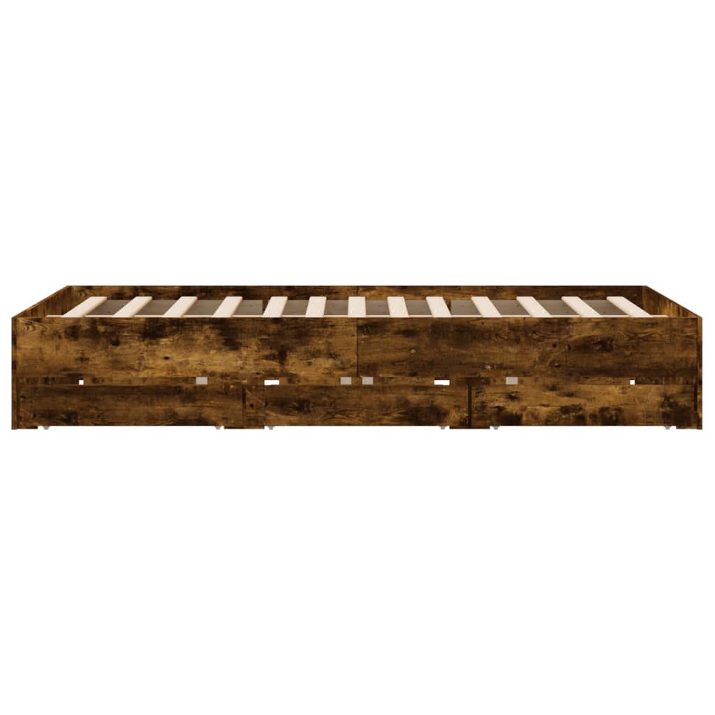 Giroletto con Cassetti Rovere Fumo 150x200 cm Legno Multistrato | homemem39