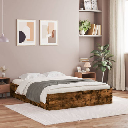 Giroletto con Cassetti Rovere Fumo 150x200 cm Legno Multistrato | homemem39