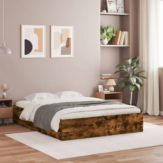 Giroletto con Cassetti Rovere Fumo 150x200 cm Legno Multistrato | homemem39