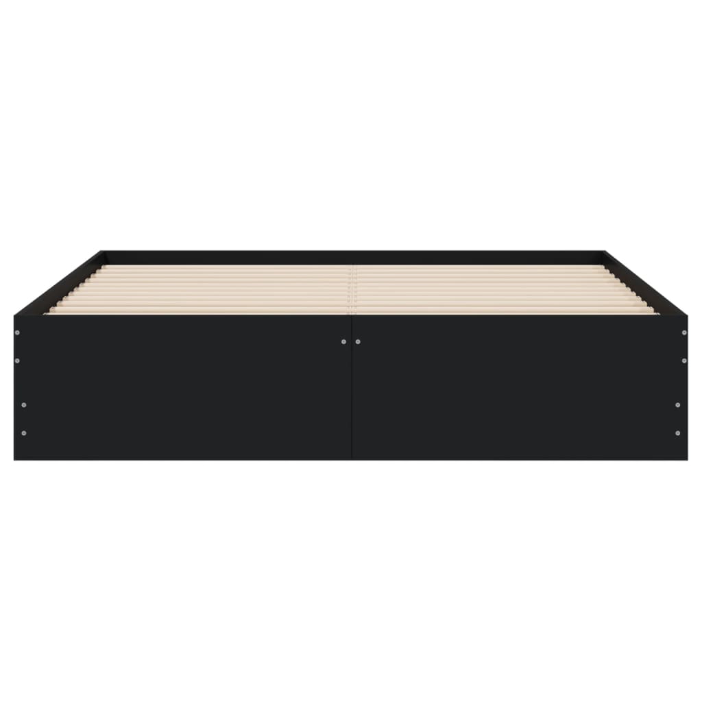 Giroletto con Cassetti Nero 140x200 cm in Legno Multistrato | homemem39