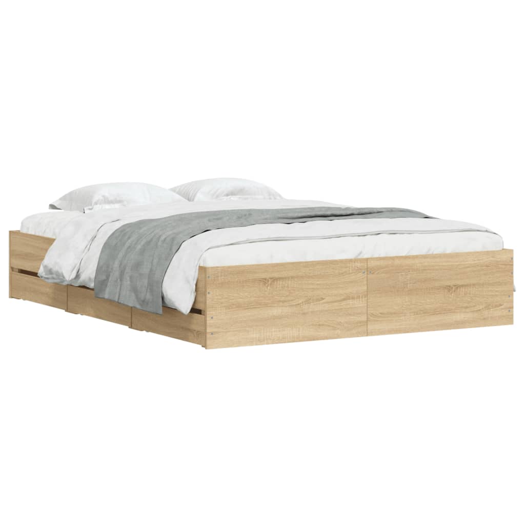 Giroletto Cassetti Rovere Sonoma 140x200 cm Legno Multistrato | homemem39