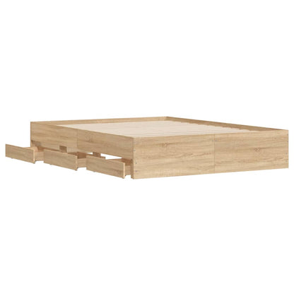 Giroletto Cassetti Rovere Sonoma 140x200 cm Legno Multistrato | homemem39