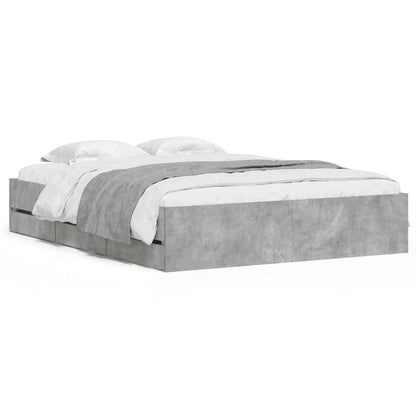 Giroletto Cassetti Grigio Cemento 140x200 cm Legno Multistrato | homemem39