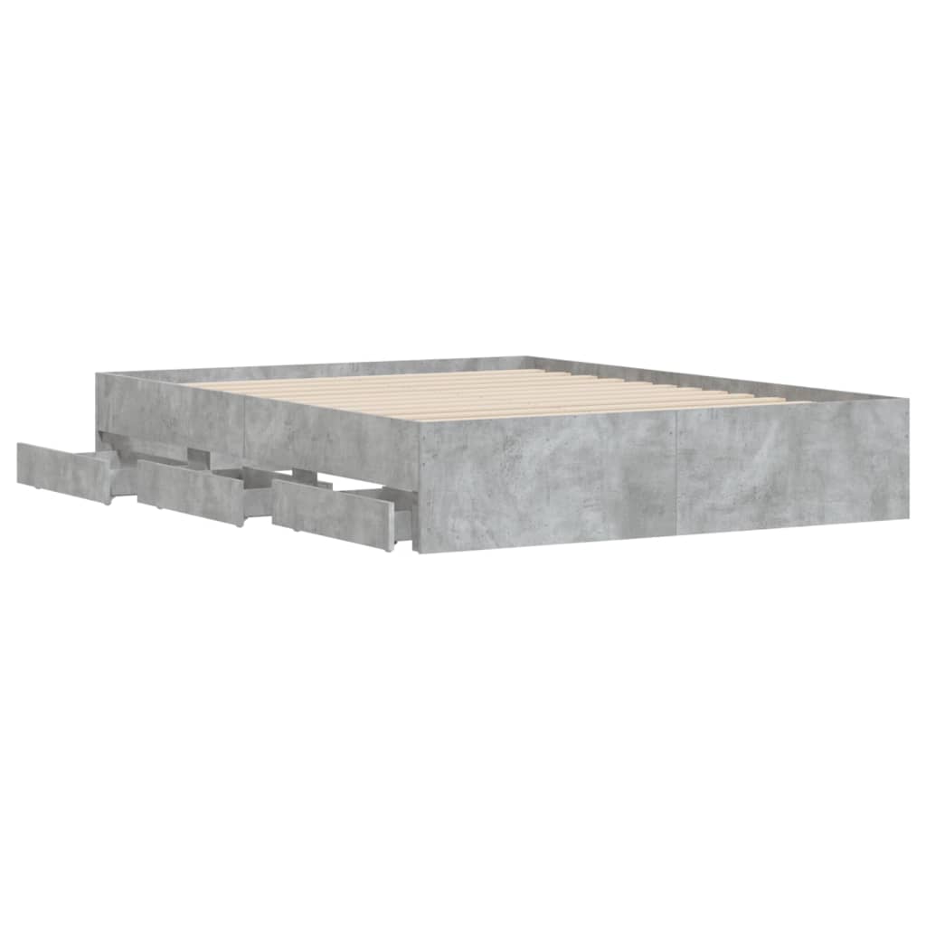 Giroletto Cassetti Grigio Cemento 140x200 cm Legno Multistrato | homemem39