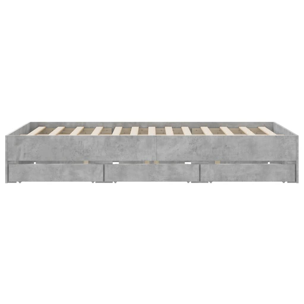 Giroletto Cassetti Grigio Cemento 140x200 cm Legno Multistrato | homemem39