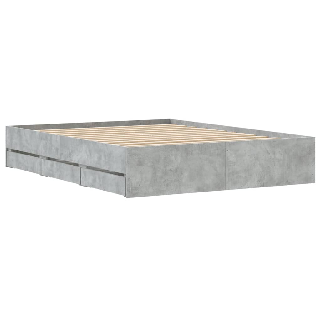 Giroletto Cassetti Grigio Cemento 140x200 cm Legno Multistrato | homemem39