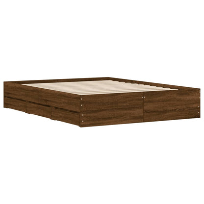 Giroletto Cassetti Rovere Marrone 140x200 cm Legno Multistrato