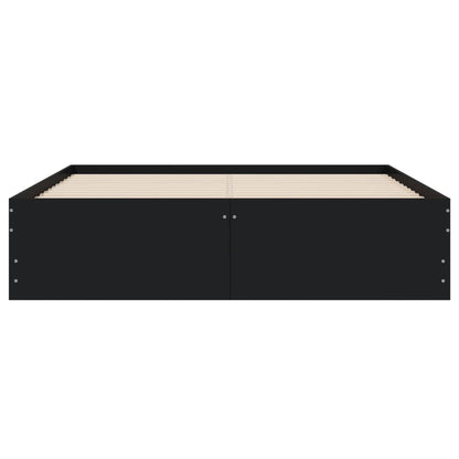 Giroletto con Cassetti Nero 120x200 cm in Legno Multistrato