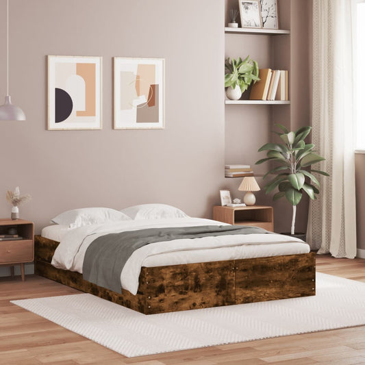 Giroletto con Cassetti Rovere Fumo 120x200 cm Legno Multistrato | homemem39