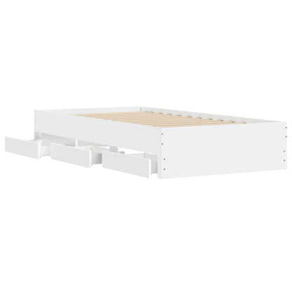 Giroletto con Cassetti Bianco 100x200 cm in Legno Multistrato | homemem39
