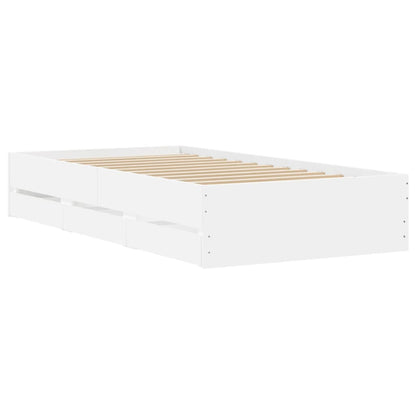 Giroletto con Cassetti Bianco 100x200 cm in Legno Multistrato | homemem39