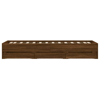 Giroletto Cassetti Rovere Marrone 100x200 cm Legno Multistrato | homemem39
