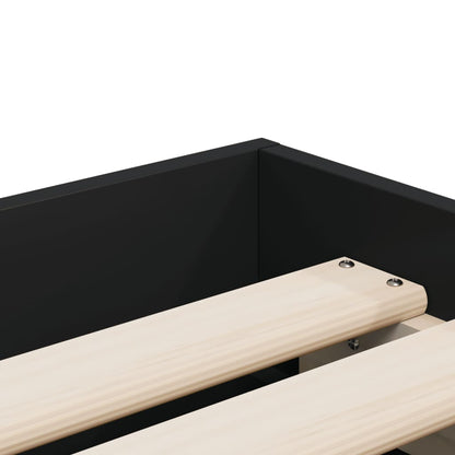 Giroletto con Cassetti Nero 90x200 cm in Legno Multistrato | homemem39