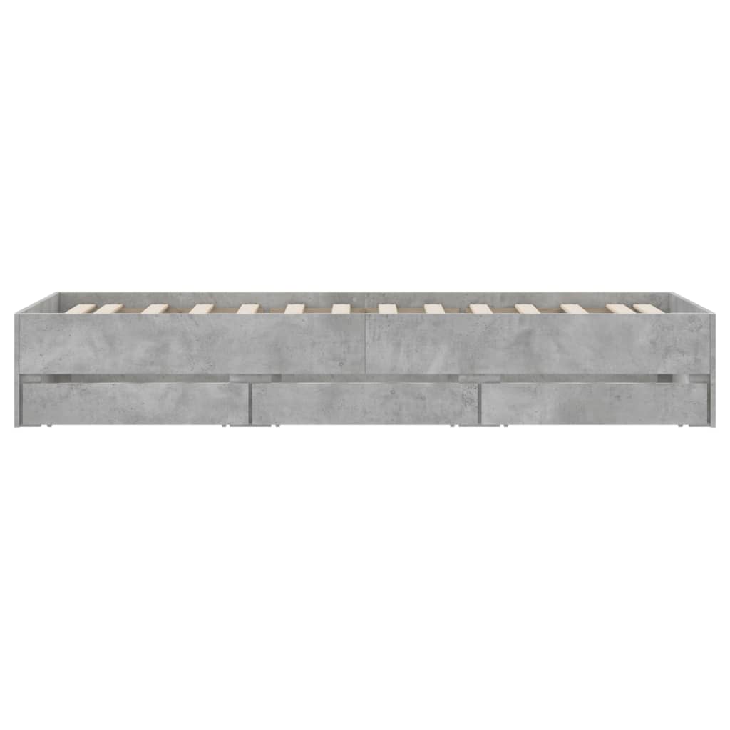 Giroletto Cassetti Grigio Cemento 90x200 cm Legno Multistrato | homemem39