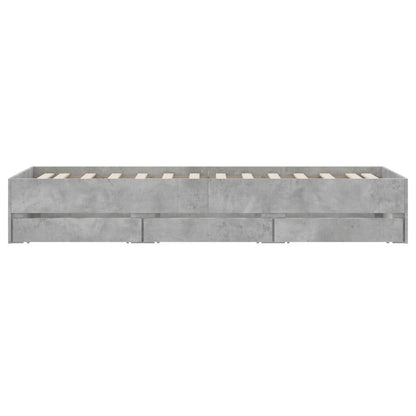 Giroletto Cassetti Grigio Cemento 90x200 cm Legno Multistrato | homemem39