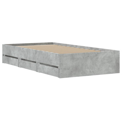 Giroletto Cassetti Grigio Cemento 90x200 cm Legno Multistrato | homemem39