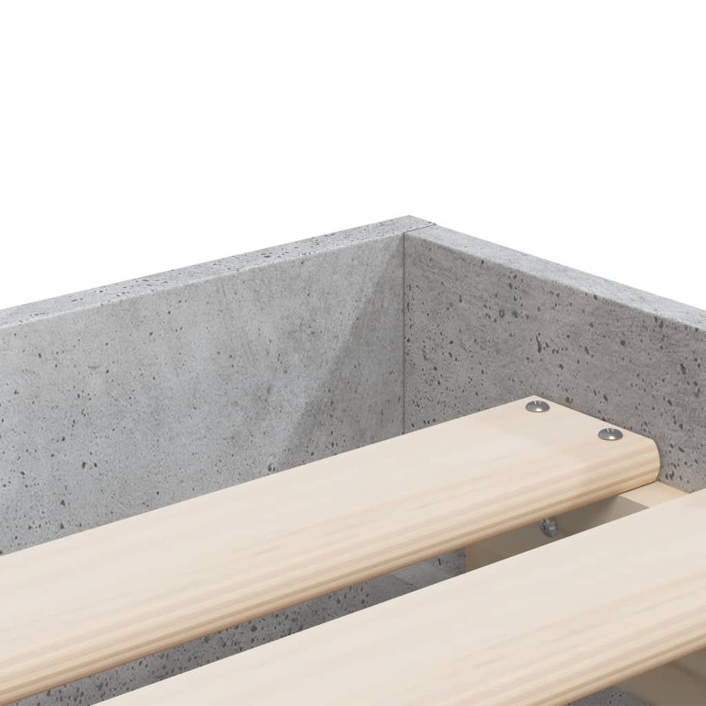 Giroletto Cassetti Grigio Cemento 90x200 cm Legno Multistrato | homemem39