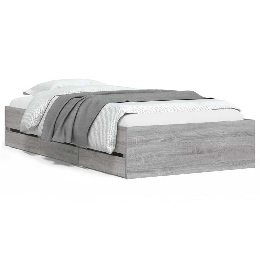 Giroletto Cassetti Grigio Sonoma 90x200 cm Legno Multistrato | homemem39