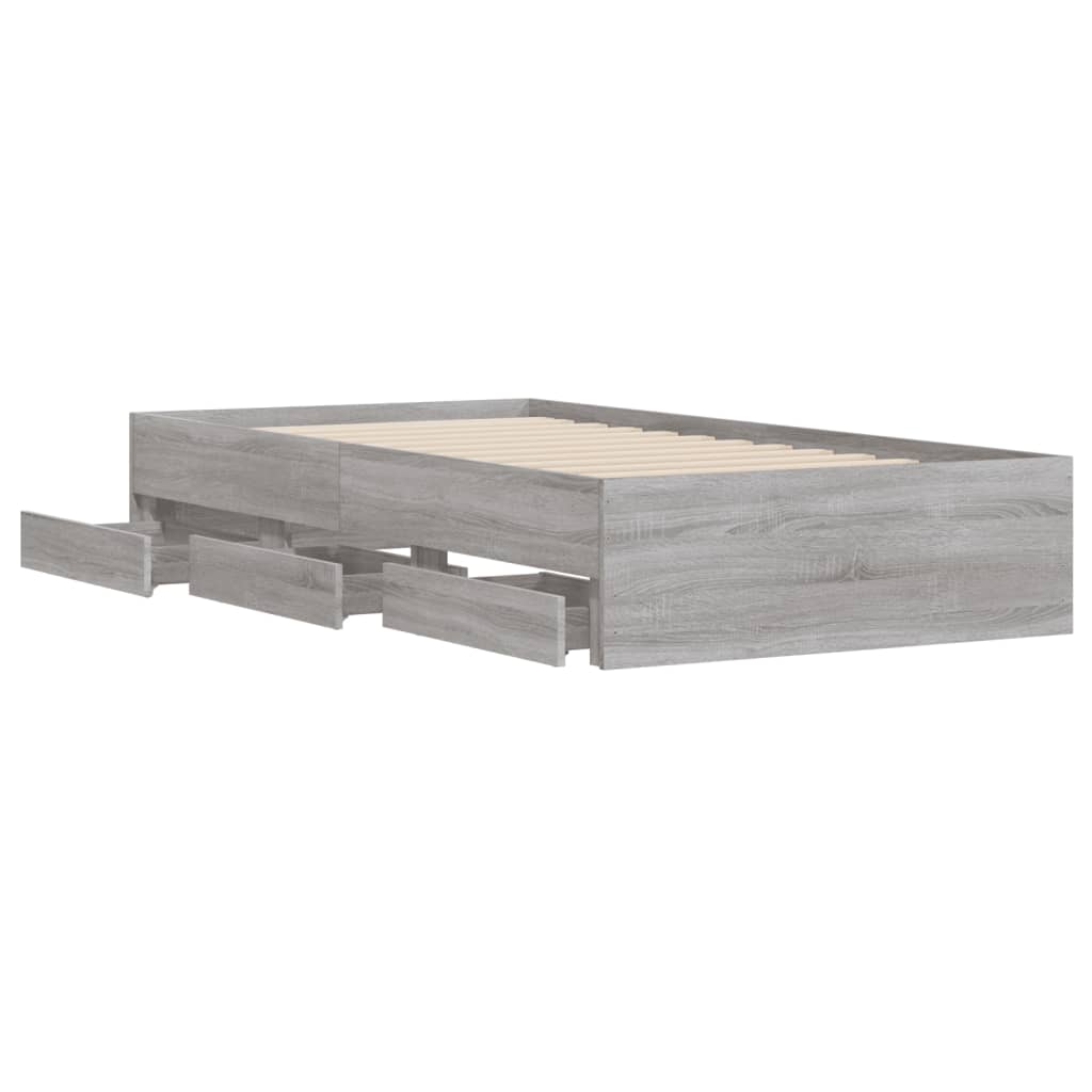 Giroletto Cassetti Grigio Sonoma 90x200 cm Legno Multistrato | homemem39