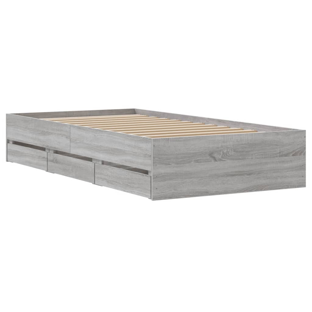 Giroletto Cassetti Grigio Sonoma 90x200 cm Legno Multistrato | homemem39
