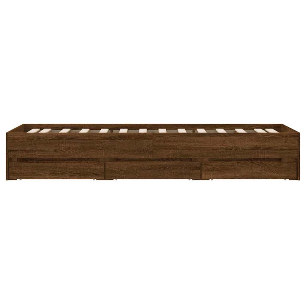 Giroletto Cassetti Rovere Marrone 90x200 cm Legno Multistrato | homemem39