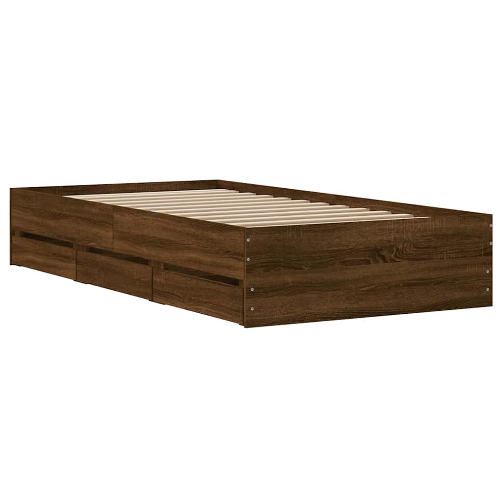 Giroletto Cassetti Rovere Marrone 90x200 cm Legno Multistrato | homemem39