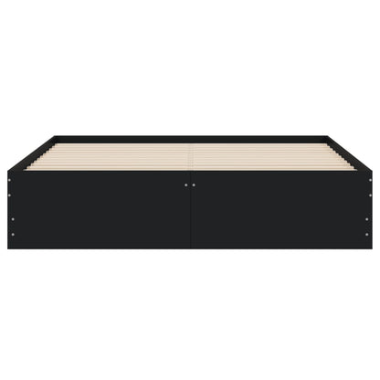 Giroletto con Cassetti Nero 140x190 cm in Legno Multistrato - homemem39