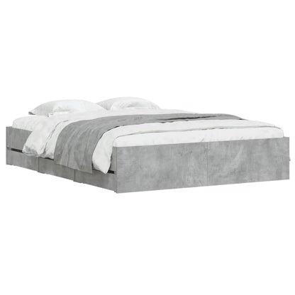 Giroletto Cassetti Grigio Cemento 140x190 cm Legno Multistrato | homemem39