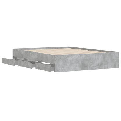 Giroletto Cassetti Grigio Cemento 140x190 cm Legno Multistrato | homemem39