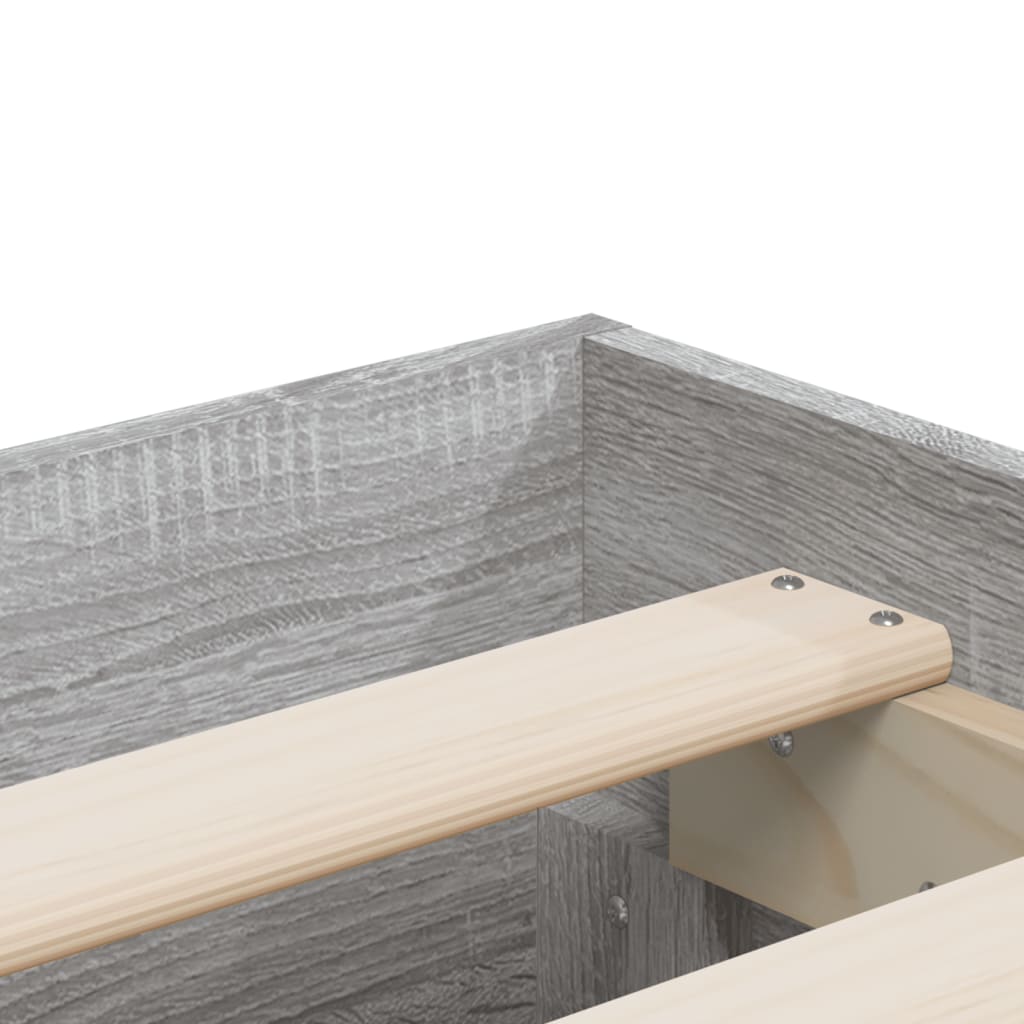 Giroletto Cassetti Grigio Sonoma 140x190 cm Legno Multistrato