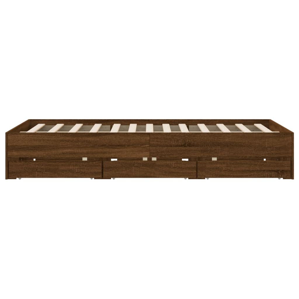 Giroletto Cassetti Rovere Marrone 140x190 cm Legno Multistrato