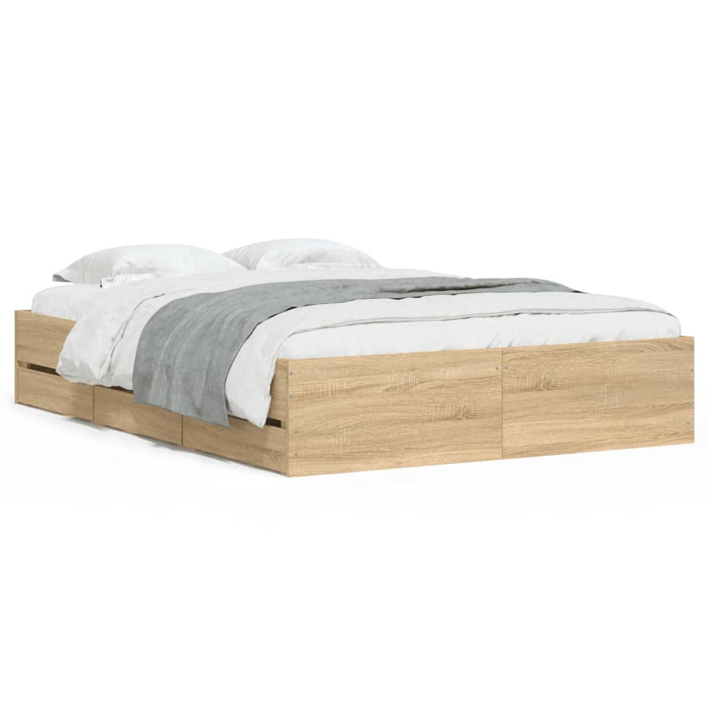 Giroletto Cassetti Rovere Sonoma 135x190 cm Legno Multistrato | homemem39