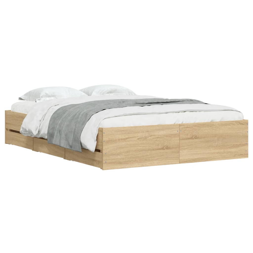 Giroletto Cassetti Rovere Sonoma 135x190 cm Legno Multistrato | homemem39