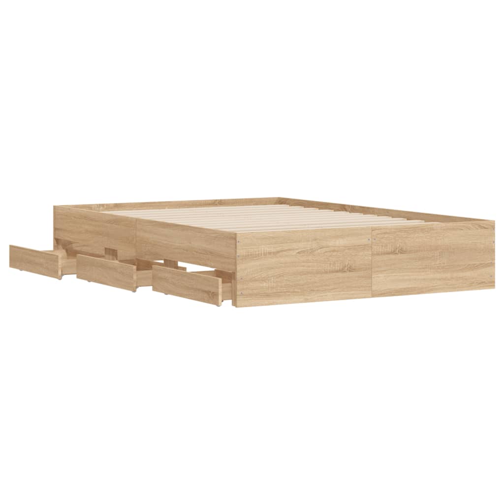 Giroletto Cassetti Rovere Sonoma 135x190 cm Legno Multistrato | homemem39