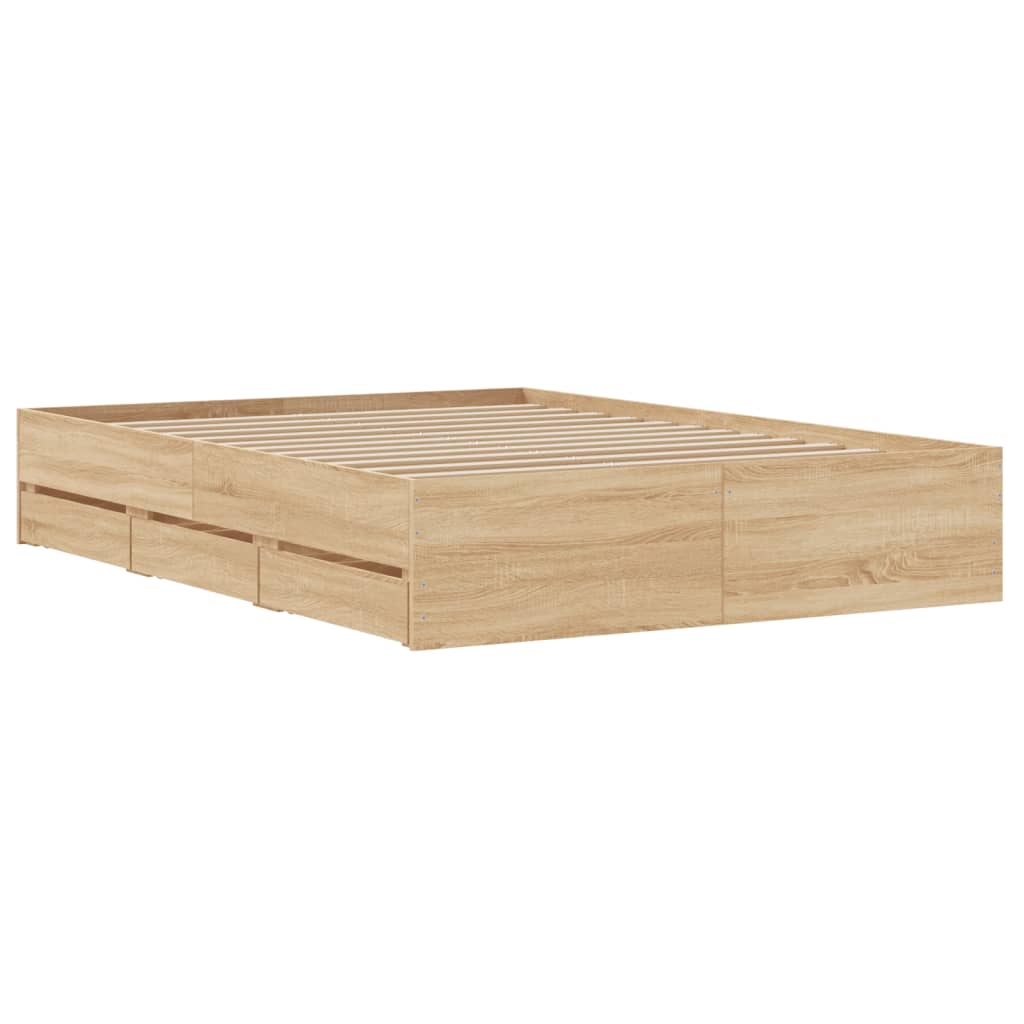 Giroletto Cassetti Rovere Sonoma 135x190 cm Legno Multistrato | homemem39
