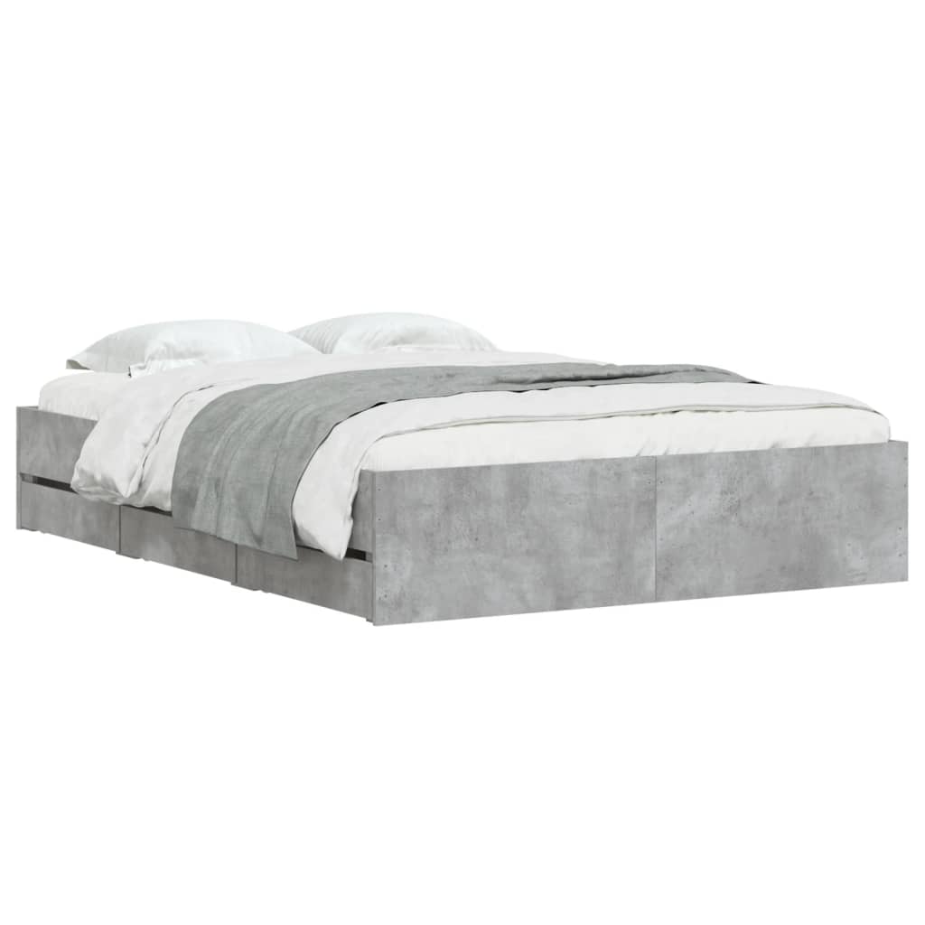 Giroletto Cassetti Grigio Cemento 135x190 cm Legno Multistrato | homemem39