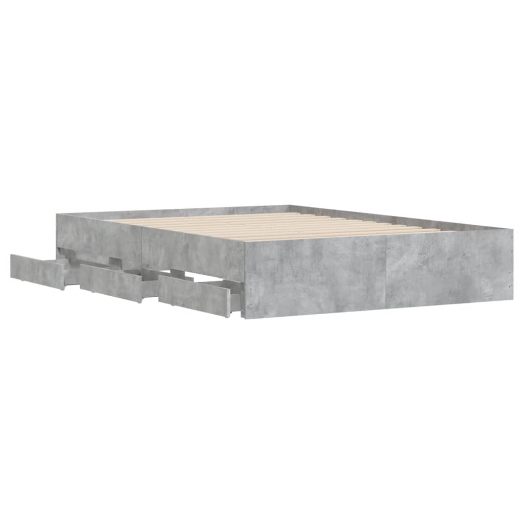 Giroletto Cassetti Grigio Cemento 135x190 cm Legno Multistrato | homemem39