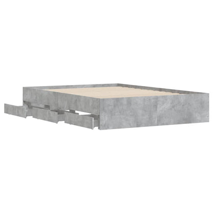 Giroletto Cassetti Grigio Cemento 135x190 cm Legno Multistrato | homemem39
