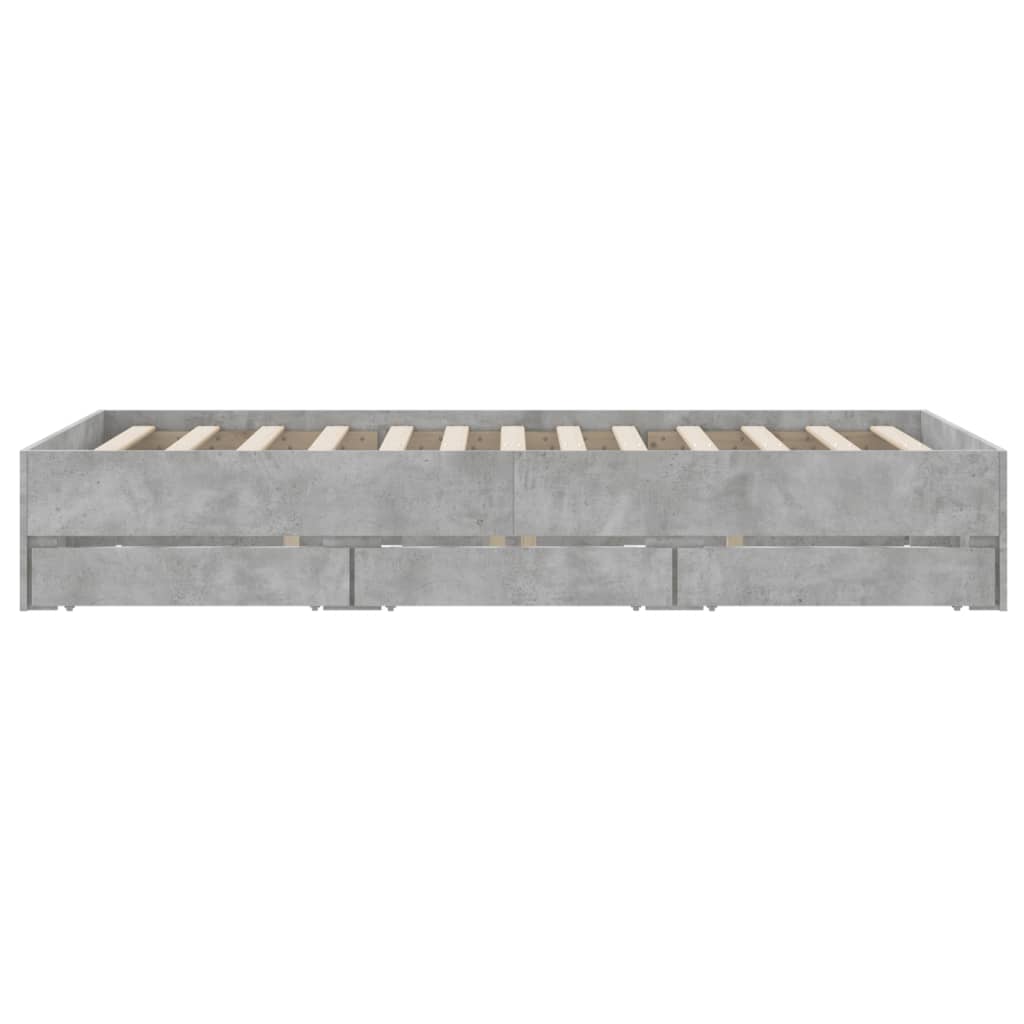 Giroletto Cassetti Grigio Cemento 135x190 cm Legno Multistrato | homemem39