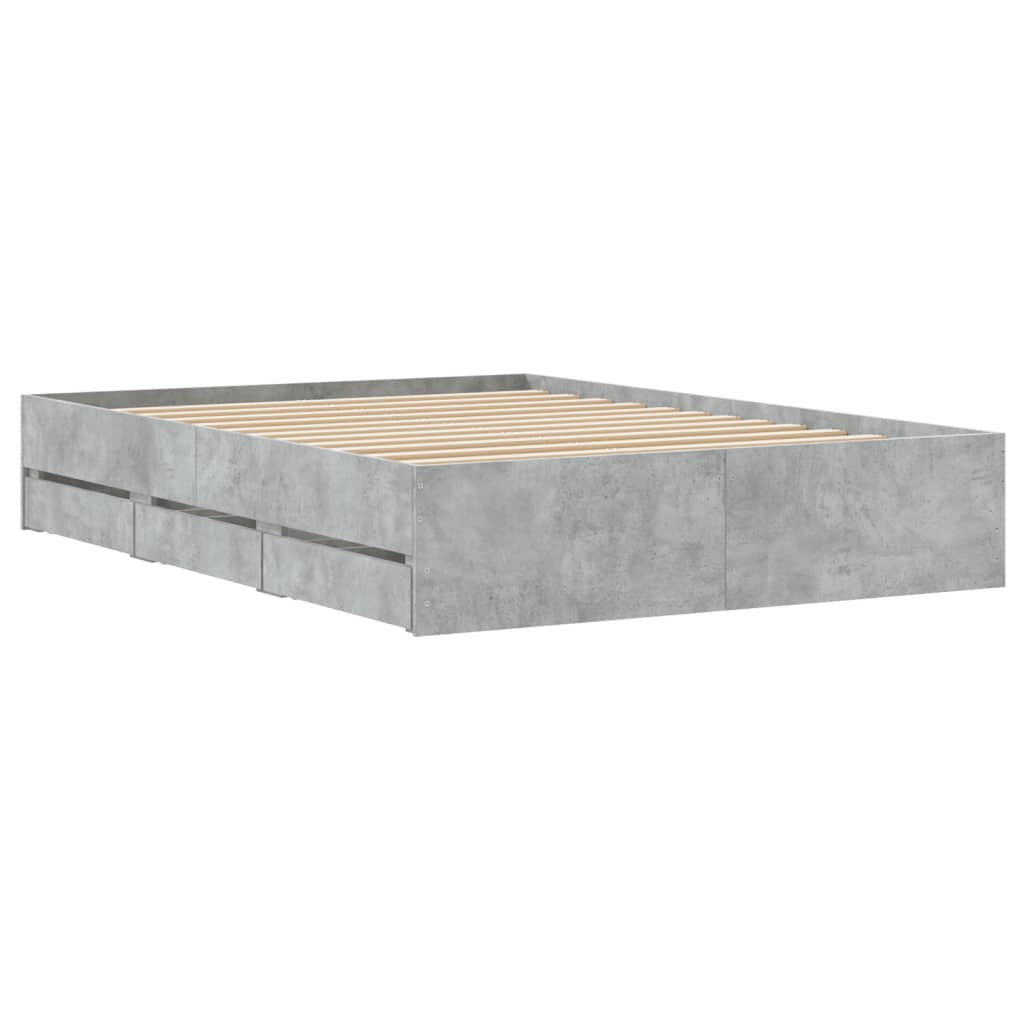 Giroletto Cassetti Grigio Cemento 135x190 cm Legno Multistrato | homemem39