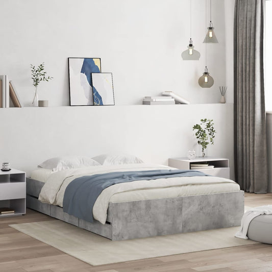 Giroletto Cassetti Grigio Cemento 135x190 cm Legno Multistrato | homemem39
