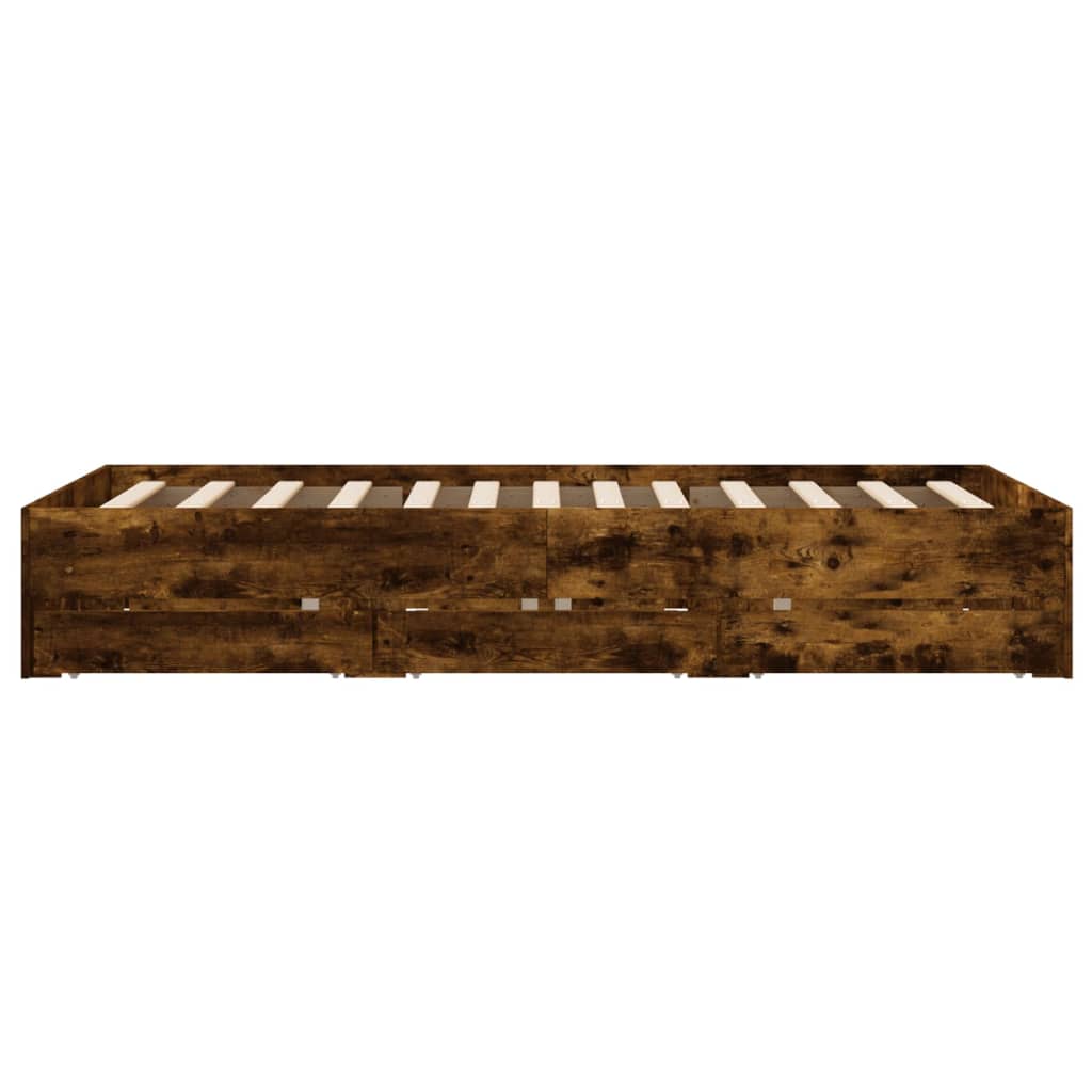 Giroletto con Cassetti Rovere Fumo 135x190 cm Legno Multistrato | homemem39